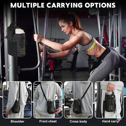 Tekko SnapGrip — Magnetic Gym Bag with Water Bottle & Phone Holder